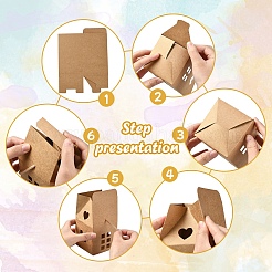 10 Set hausförmige Bonbonschachteln aus Papier zum Falten&nbsp;CON-YW0001-74A