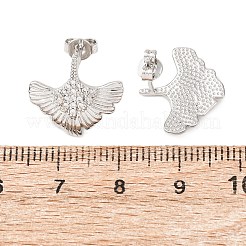 Boucles d'oreilles en laiton zircon cubique micro pavé clair&nbsp;EJEW-D351-10P