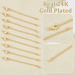 24 Sets langlebiger Kettenverlängerer aus plattiertem Messing&nbsp;KK-UN0002-51