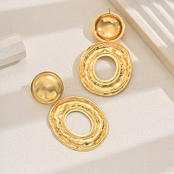 Pendientes colgantes de latón ovalado hueco de estilo francés vintage&nbsp;CE9970
