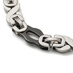 Zweifarbiges 201 Edelstahl-Armband mit ovalen und Unendlichkeits-Gliedern&nbsp;BJEW-B078-36BP