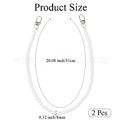 Chaîne de pantalon en perles rondes imitation plastique&nbsp;HJEW-WH20071-005P