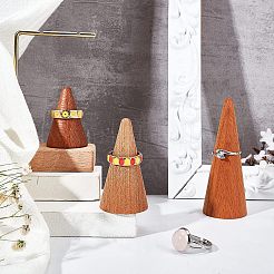 Présentoir à bagues en bois de hêtre&nbsp;ODIS-WH0007-58