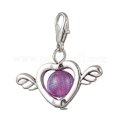 6 pièce 6 couleurs imitation œil de chat en résine et pendentif décoratif en alliage&nbsp;HJEW-JM03885