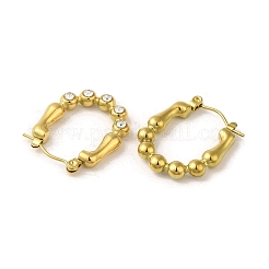 Boucles d'oreilles créoles en acier inoxydable 304 avec strass et cristaux pour femmes&nbsp;EJEW-B054-25G
