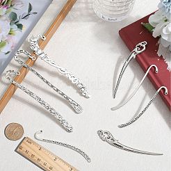 12 Stück 6 Stile tibetischer Stil Legierung Lesezeichen Zubehörse mit Loch&nbsp;FIND-SC0006-56
