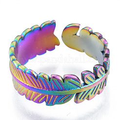 Ionenplattierung (IP) 304 Edelstahl Blatt Manschettenringe&nbsp;RJEW-N038-126M