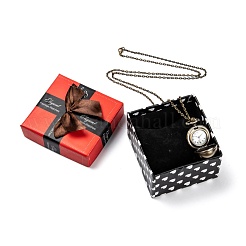 Rétro pendentif en alliage de ballon rond montres de poche collier de quartz&nbsp;WACH-M034-04AB
