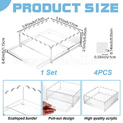 Plateaux carrés en acrylique&nbsp;ODIS-WH0007-013A