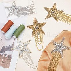 5 pz 5 stili glitter smalto hotfix cristallo strass&nbsp;DIY-FG0002-40