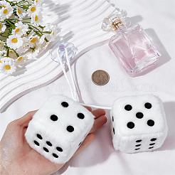 Colgantes de tela de peluche con forma de dados&nbsp;HJEW-SP0001-84A