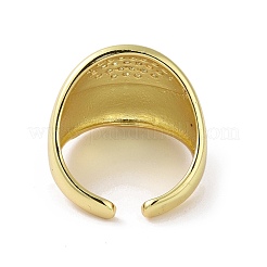 Anillo abierto de latón micro pavimentado con circonio cúbico transparente para mujer&nbsp;RJEW-M165-03A-G