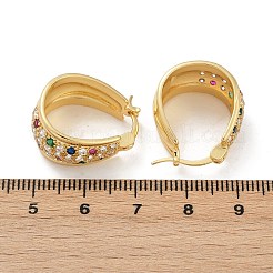 Pendientes de aro de circonio cúbico de micro pave de latón&nbsp;EJEW-F895-23B-G
