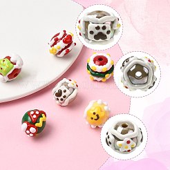 6 stücke 6 stile weihnachten hand gezeichnet acryl mit emaille perlen&nbsp;MACR-FS0002-42
