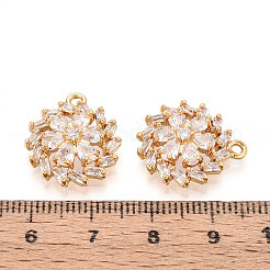Pendentifs en zircone cubique clair en laiton&nbsp;KK-T077-34G