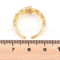 Messing Micro Pave klare Zirkonia Manschette offene Ringe&nbsp;RJEW-T028-01A-G