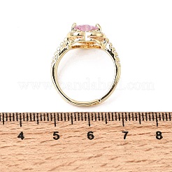 Messing Micro Pave Zirkonia Manschette offene Ringe&nbsp;CU-CBA5C10-05G