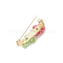 5 broche en verre à fleurs de 5 couleurs&nbsp;JEWB-TA00019