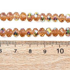 Chapelets de perles en verre transparent électrolytique&nbsp;EGLA-A046-01B-25