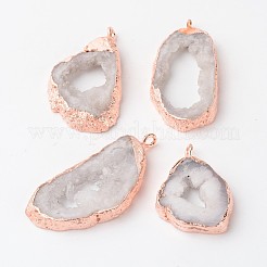 Natur Geode Achat Scheibe druzy Anhänger&nbsp;G-L461-04