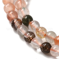Fili di perle di quarzo rutilato colorato naturale&nbsp;G-B090-A18-03