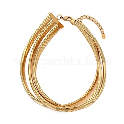 Colliers à chaîne serpent à 3 brin en acier inoxydable 304 pour femmes&nbsp;NJEW-B122-02G