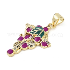 Porte micro ouvrent pendentifs zircone cubique en laiton de placage&nbsp;KK-H509-11G