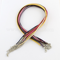 Collier de cordon en faux suède de 2 mm avec chaînes en fer et fermoirs à pince de homard&nbsp;NCOR-R029-M