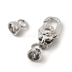 Fermoirs mousquetons en laiton avec micro pavé de zircones cubiques transparentes&nbsp;KK-U059-49P