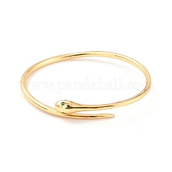 Manschettenarmband mit Zirkonia in Schlangenform&nbsp;BJEW-D448-17G-RS