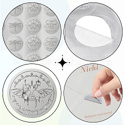 24 Blatt Silberfolienpapier-Bildaufkleber&nbsp;STIC-WH0031-003