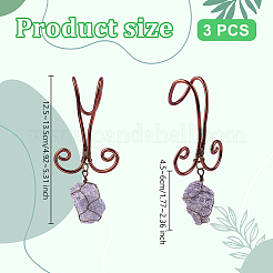 3 stücke nuggets natürliche amethyst & rose quarz & quarz kristall blumentopf dekoration&nbsp;HJEW-OC00088