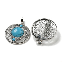 Pendentifs bleu turquoise synthétiques&nbsp;G-Q158-03S