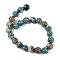 Fili di perle di regalite naturale tinta/diaspro imperiale/diaspro sedimentario marino&nbsp;X-G-B124-C01-21