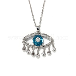 Colliers pendentifs en laiton avec un œil mignon et des zircones cubiques transparentes&nbsp;SU9142-1