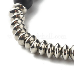 Set di bracciali elastici in pietra nera sintetica ed ematite sintetica a energia energetica per uomo donna&nbsp;BJEW-JB06793
