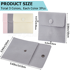 3 sacchetto di velluto quadrato colorato per gioielli&nbsp;TP-CP0001-03A