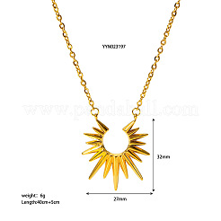 Sonnenblumenanhänger 304 Edelstahl Halsketten für Frauen&nbsp;ZH6768-1