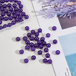 3 Strang natürliche Amethyst runde Perlenstränge&nbsp;G-HY0001-23