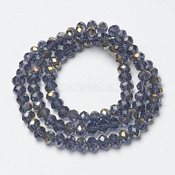 Chapelets de perles en verre transparent électrolytique&nbsp;EGLA-A034-T4mm-H06