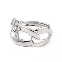 Anello a forma di catene barbazzale in ottone regolabile per donna&nbsp;RJEW-L100-025P