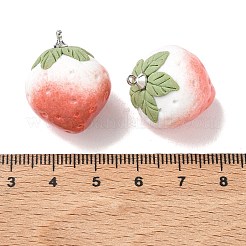 Erdbeerförmige Porzellananhänger mit Farbverlauf&nbsp;PORC-C012-06
