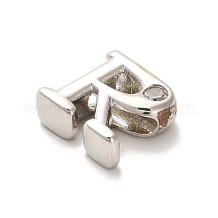 Abalorios de latón cubic zirconia chapado en rack&nbsp;KK-L210-008P-R
