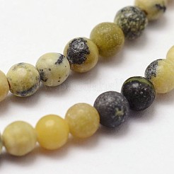 Fili di perle naturali di turchese giallo (diaspro)&nbsp;G-N0188-01-2mm