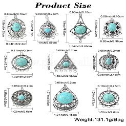 20 pièces 10 styles liens de composants de lustre en alliage de style tibétain&nbsp;FIND-CJ0002-36