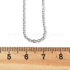 Klassische schlichte 304 Edelstahl Herren Damen Kabelkette Halsketten&nbsp;STAS-UN0017-38P-A