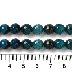 Brins de perles d'agate de veines de dragon naturelles teintes et chauffées&nbsp;X-G-P539-A01-28