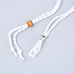Fabrication de collier de pochette en macramé avec cordon ciré tressé réglable&nbsp;MAK-WH0009-02E