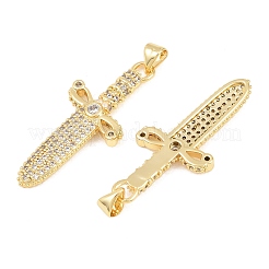 Pendenti in zirconi cubici trasparenti in micro pavè di ottone&nbsp;KK-C170-19G