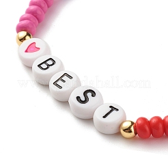 Mots meilleurs bracelets extensibles&nbsp;BJEW-JB07524-05